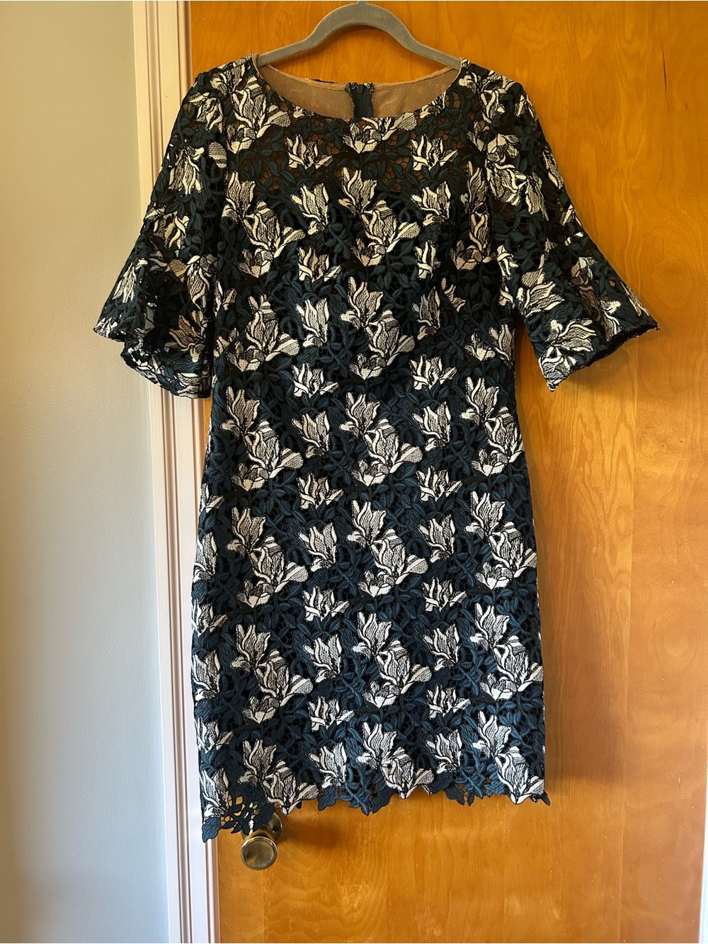 Women’s Ralph Lauren Navy & White Floral Lace Shift Dress 36”